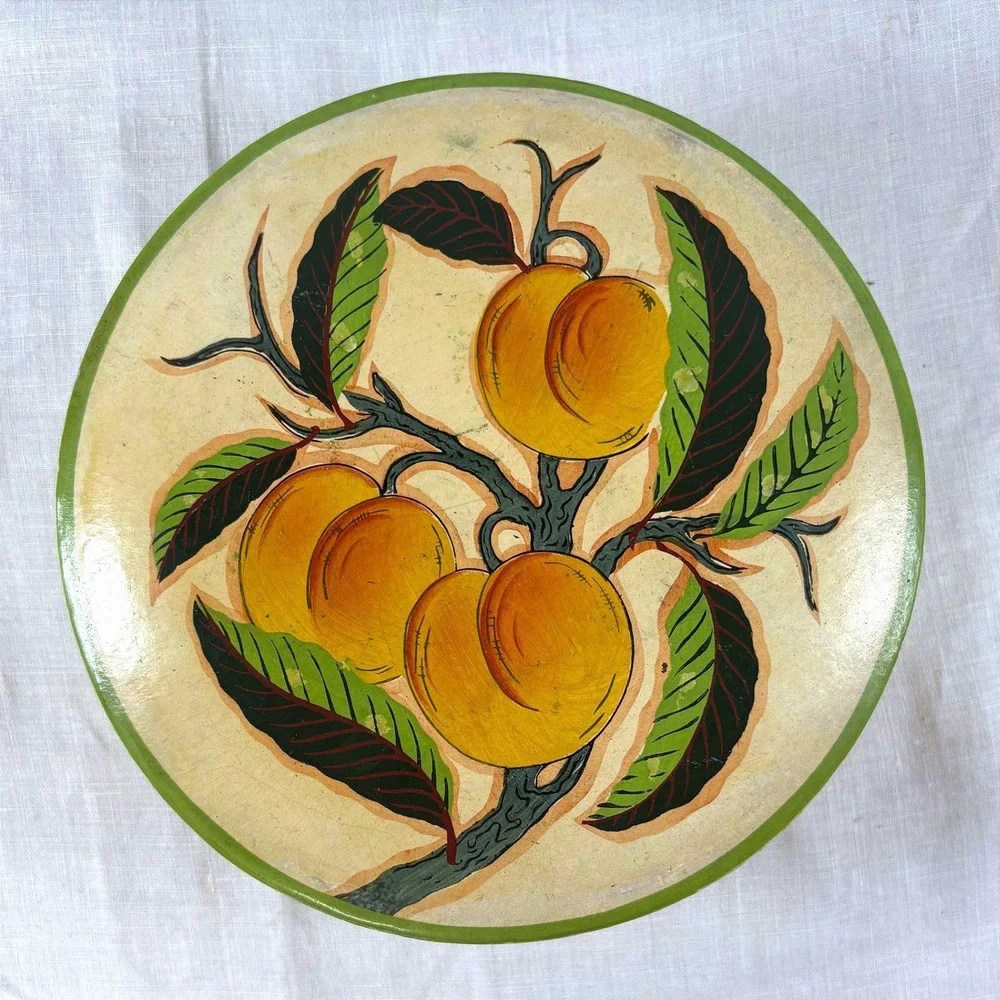 Vintage Jerywil Products Japan Nesting Canister Set 4 Peach Fruit Hand Painted